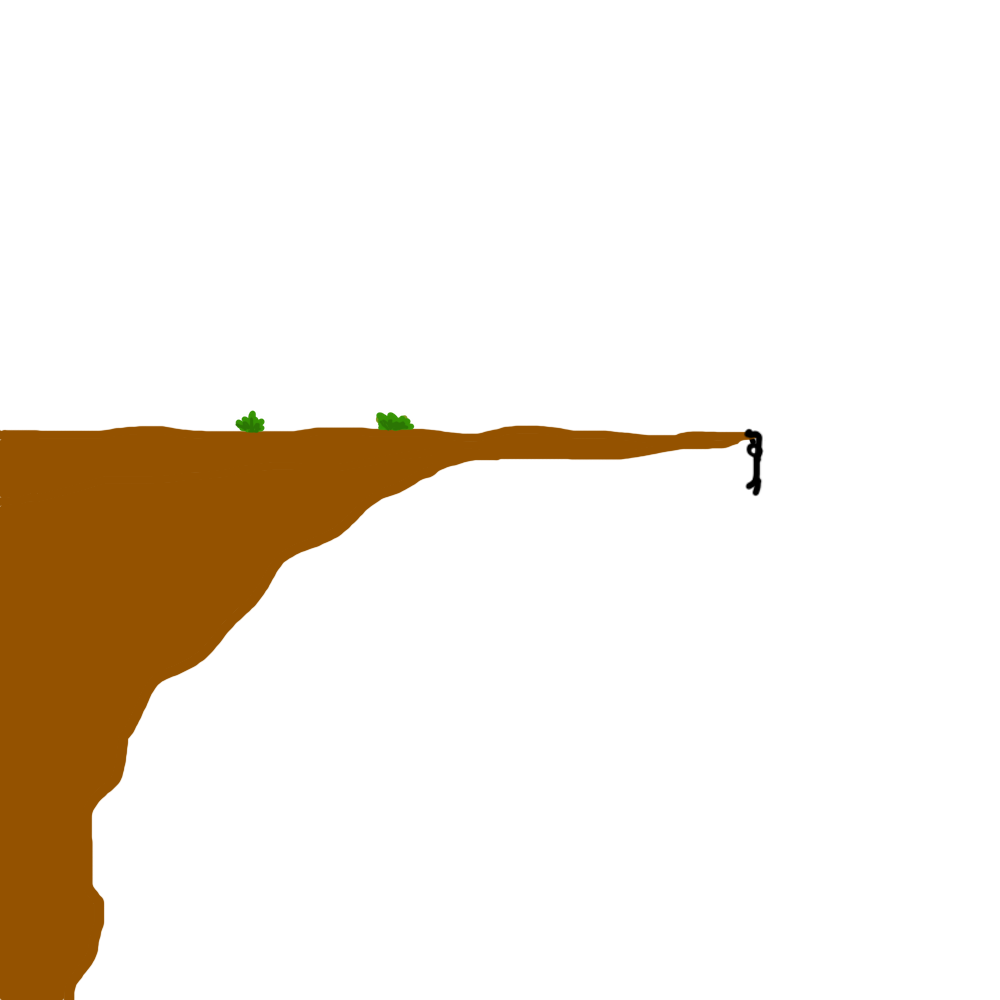 stick figure hanging off a cliff